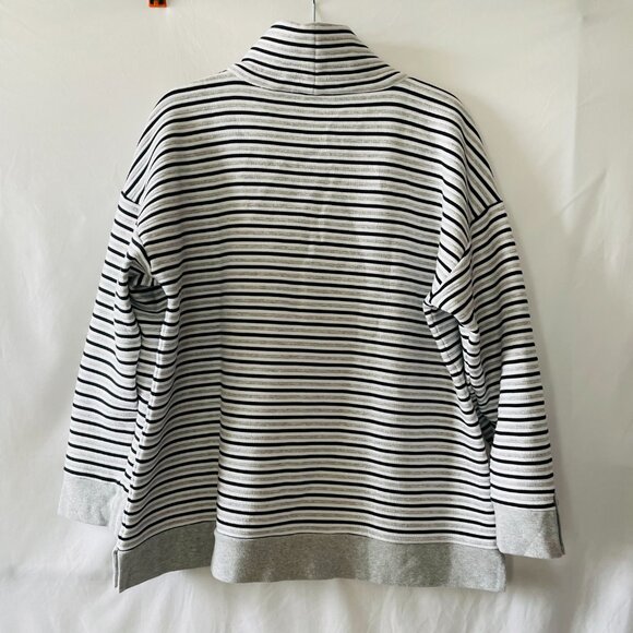 T By Talbots Womens White Black Turtleneck Striped Pullover Top Size X-Large - Picture 9 of 9